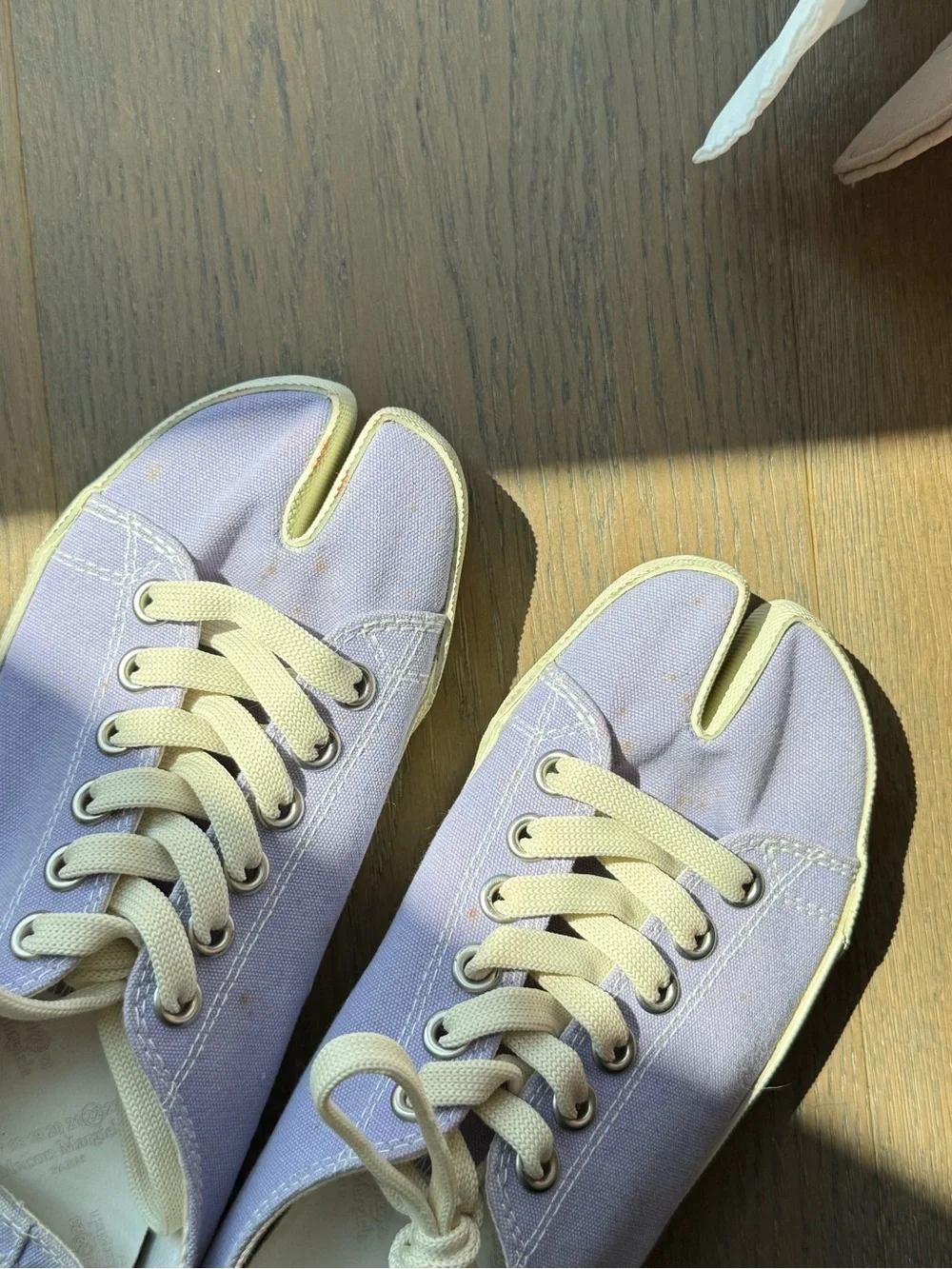 Maison Margiela Lavender Canvas Tabi Purple Sneakers